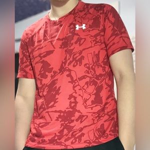 Red Under Armour Fitted T-Shirt